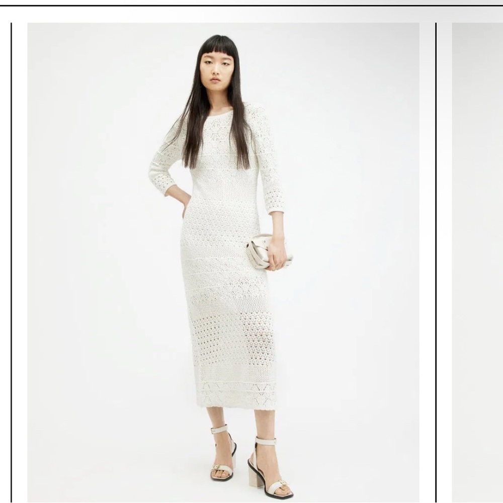 AllSaints White Lace Midi Dress - Picture 4 of 7